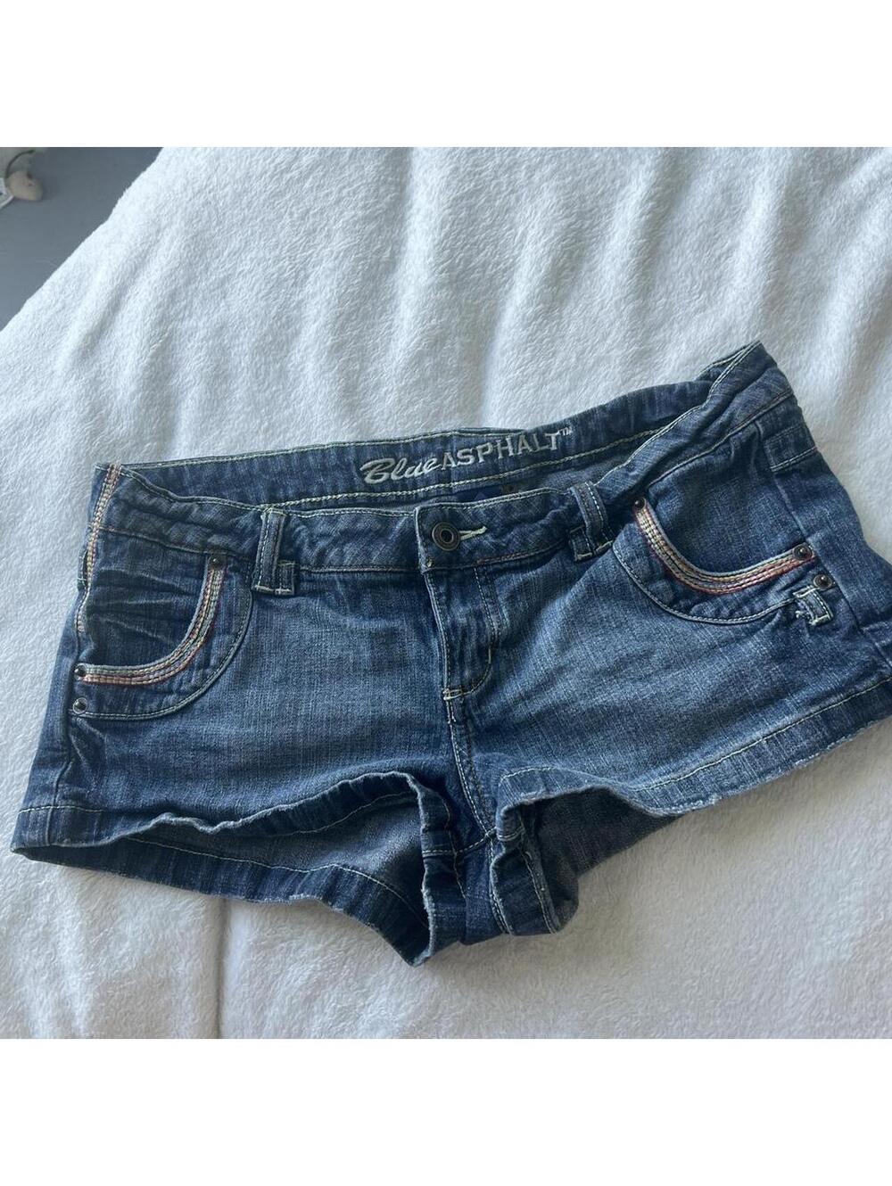 •LOW RISE VINTAGE MINI DENIM SHORTS - Picture 3 of 4